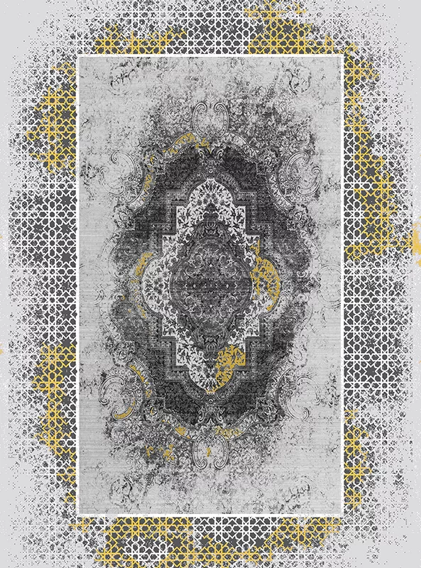 قالیچه و فرشینه مدرن هال و پذیرایی برند رویان کد F152 سایت خرید برو