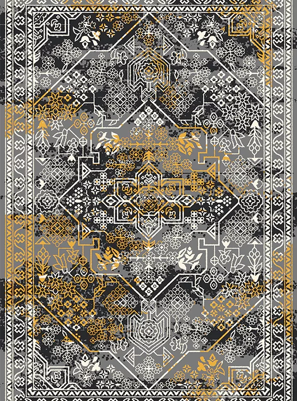 قالیچه و فرشینه مدرن هال و پذیرایی برند رویان کد F166 سایت خرید برو