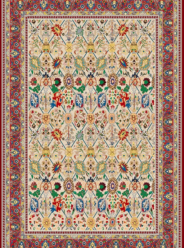 قالیچه و فرشینه مدرن هال و پذیرایی برند رویان کد F182 سایت خرید برو