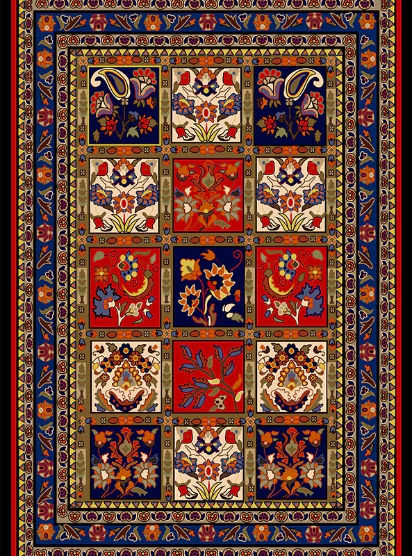 قالیچه و فرشینه مدرن هال و پذیرایی برند رویان کد F257 سایت خرید برو