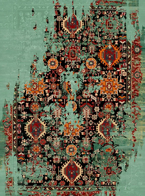 قالیچه و فرشینه مدرن هال و پذیرایی برند رویان کد F263 سایت خرید برو