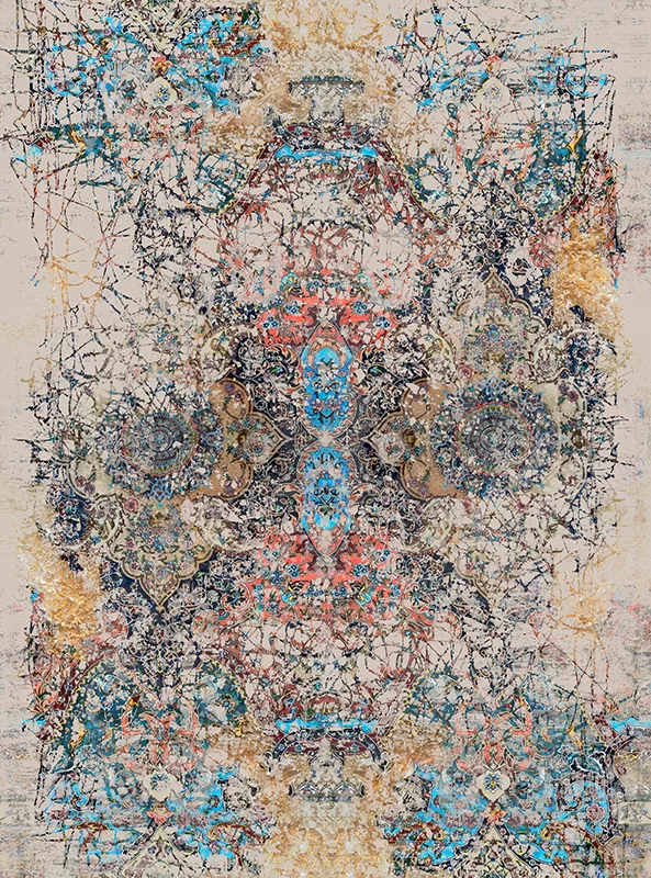 قالیچه و فرشینه مدرن هال و پذیرایی برند رویان کد F283 سایت خرید برو