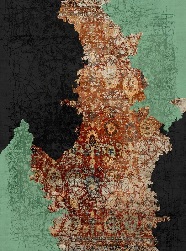 قالیچه و فرشینه مدرن هال و پذیرایی برند رویان کد F288 سایت خرید برو