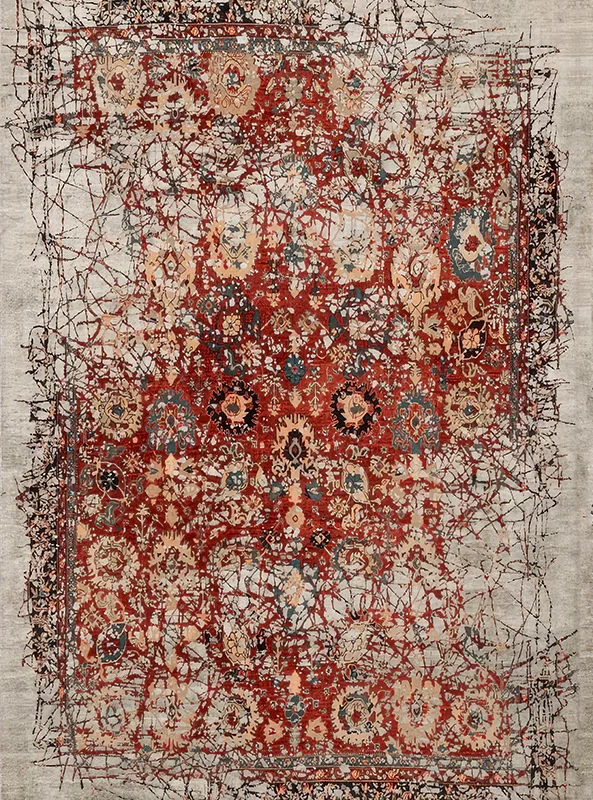 قالیچه و فرشینه مدرن هال و پذیرایی برند رویان کد F290 سایت خرید برو