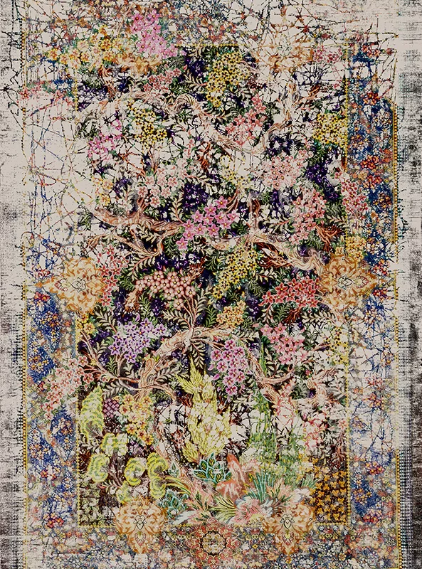 قالیچه و فرشینه مدرن هال و پذیرایی برند رویان کد F291 سایت خرید برو