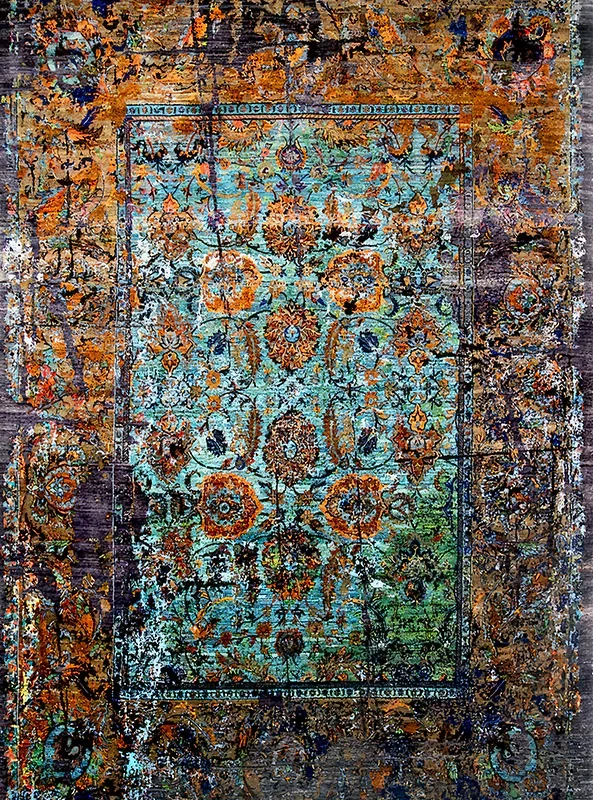 قالیچه و فرشینه مدرن هال و پذیرایی برند رویان کد F293 سایت خرید برو