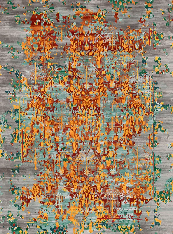 قالیچه و فرشینه مدرن هال و پذیرایی برند رویان کد F295 سایت خرید برو