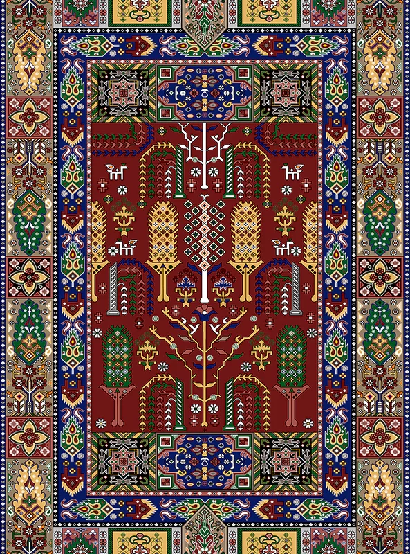 قالیچه و فرشینه مدرن هال و پذیرایی برند رویان کد F464 سایت خرید برو