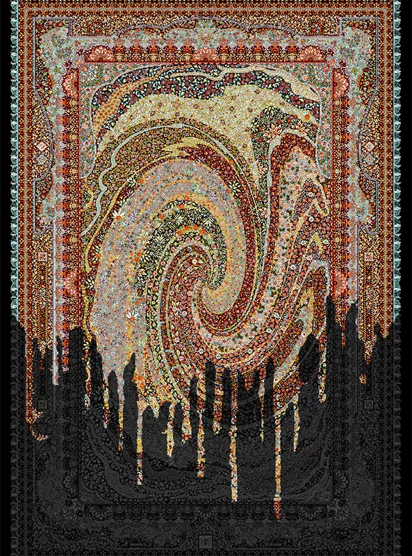 قالیچه و فرشینه مدرن هال و پذیرایی برند رویان کد F507 سایت خرید برو