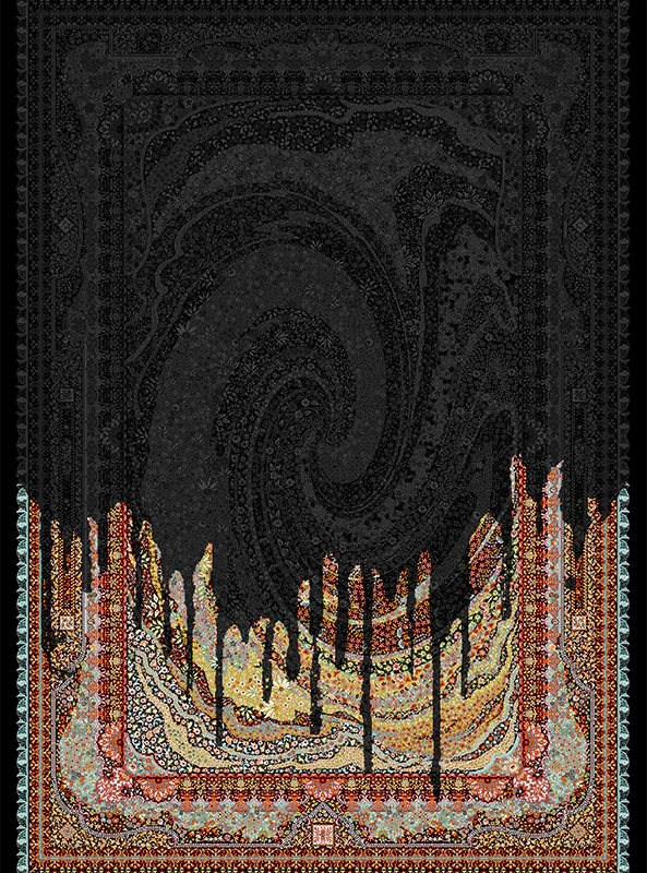 قالیچه و فرشینه مدرن هال و پذیرایی برند رویان کد F508 سایت خرید برو