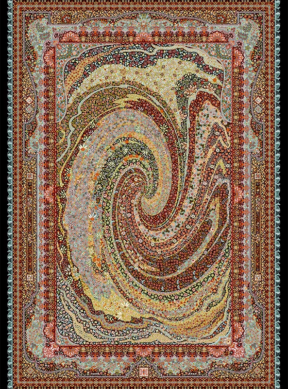 قالیچه و فرشینه مدرن هال و پذیرایی برند رویان کد F509 سایت خرید برو