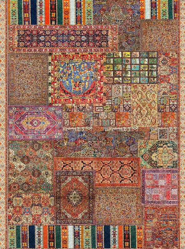 قالیچه و فرشینه مدرن هال و پذیرایی برند رویان کد F510 سایت خرید برو