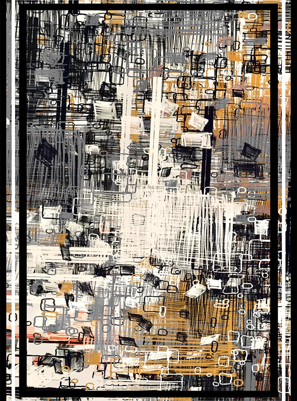 قالیچه و فرشینه مدرن هال و پذیرایی برند رویان کد F515 سایت خرید برو