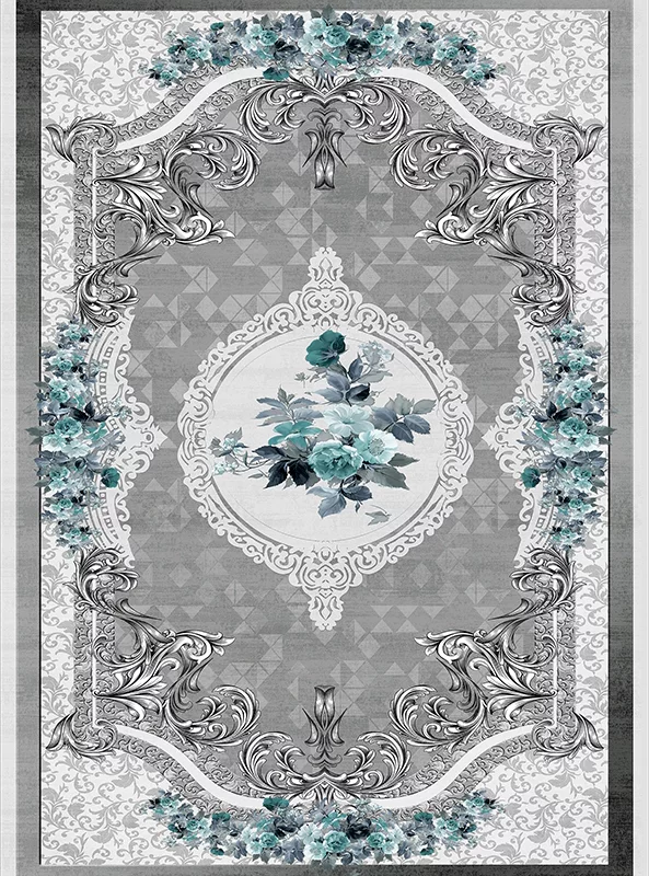 قالیچه و فرشینه مدرن هال و پذیرایی برند رویان کد F526 سایت خرید برو