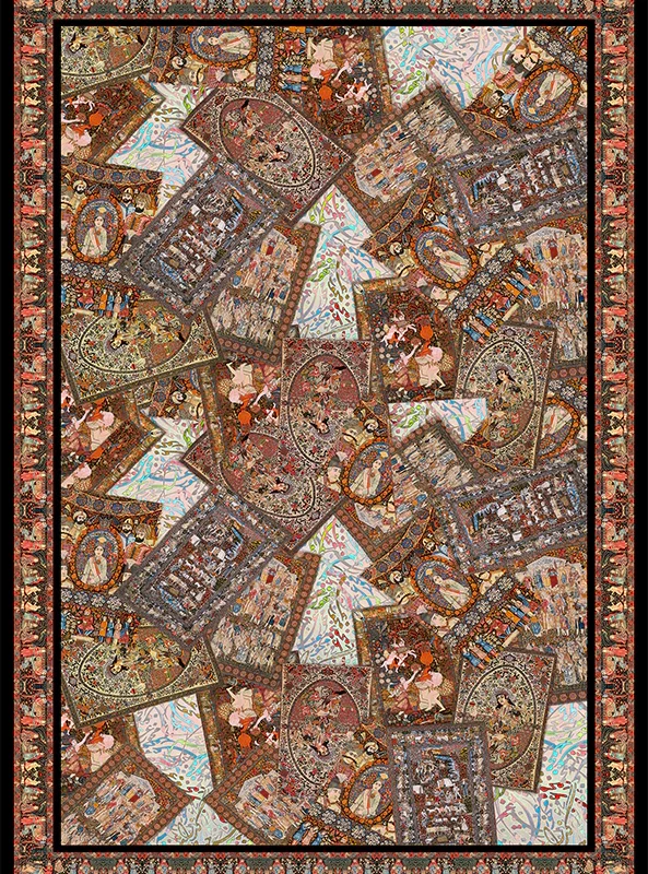 قالیچه و فرشینه مدرن هال و پذیرایی برند رویان کد F534 سایت خرید برو