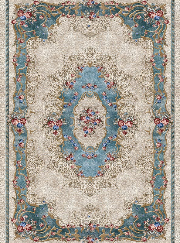 قالیچه و فرشینه سنتی و مدرن هال و پذیرایی برند رویان کد D195 سایت خرید برو