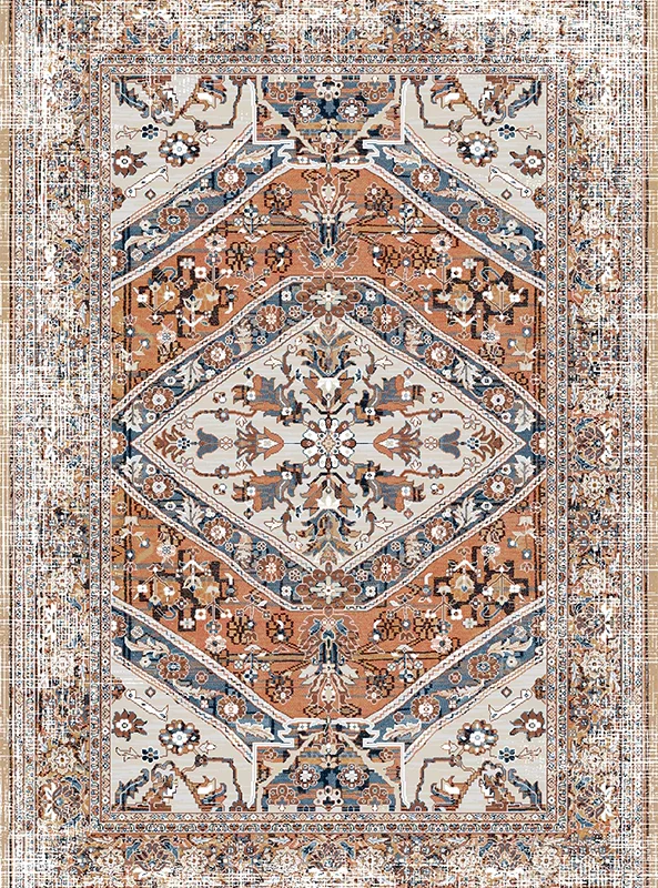 قالیچه و فرشینه مدرن هال و پذیرایی برند رویان کد F585 سایت خرید برو