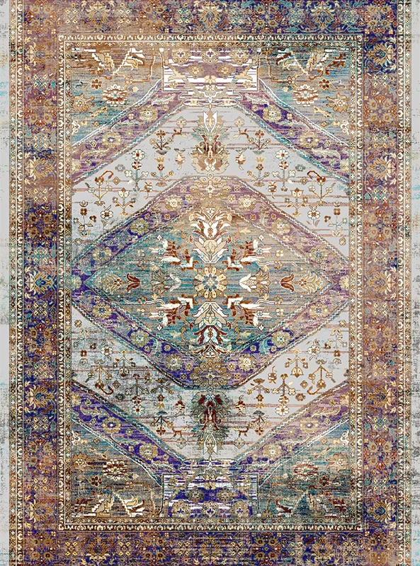 قالیچه و فرشینه مدرن هال و پذیرایی برند رویان کد F597 سایت خرید برو