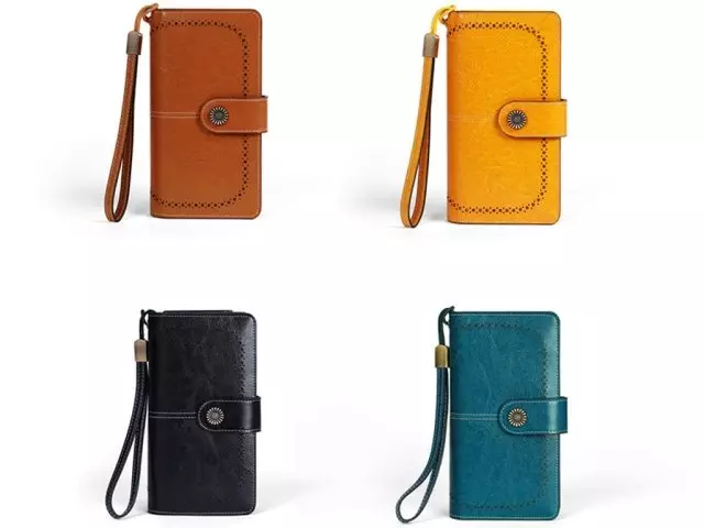 کیف پول چرمی زنانه IOS/Aiguoshi leather Wallet women's new 2046