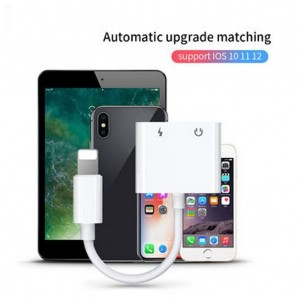 مبدل لایتنینگ با قابلیت اتصال همزمان شارژر و هندزفری Joyroom Lightning to 3.5mm+Lightning S-Y105