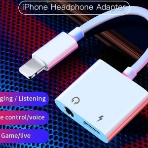 مبدل لایتنینگ با قابلیت اتصال همزمان شارژر و هندزفری Joyroom Lightning to 3.5mm+Lightning S-Y105