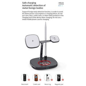 شارژر وایرلس رومیزی چهارکاره 15 وات ویوو WiWU 4 in 1 wireless charger M8