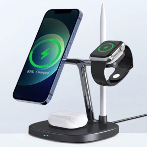 شارژر وایرلس رومیزی چهارکاره 15 وات ویوو WiWU 4 in 1 wireless charger M8