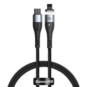 کابل آهنربایی تایپ سی به لایتنینگ سریع بیسوس Baseus Zinc Magnetic Type-C to iP PD 20W Cable 1m