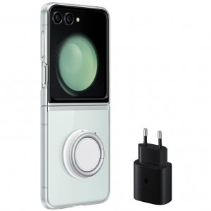 پک اصلی کاور و شارژر دیواری گلکسی زد فلیپ 5 سامسونگ Samsung Galaxy Z Flip5 Cover Case Starter pack EF-XF73