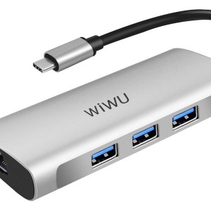 هاب تایپ سی 6 پورت ویوو WiWU Alpha 631STR Portable Multiport Type-C Hub 6 in 1 Laptop Adapter