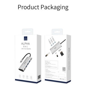 هاب تایپ سی 6 پورت ویوو WiWU Alpha 631STR Portable Multiport Type-C Hub 6 in 1 Laptop Adapter