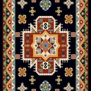 فرش ماشینی 700 شانه درجه 1 طرح گبه ماندگار 4 متری زمینه مشکی چند رنگ کد 101 | گبه کیفیت ضد حساسیت فرش قسطی