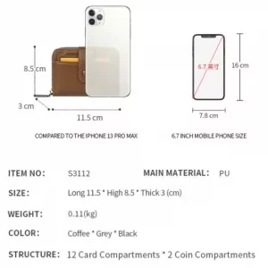 کیف پول و کارت مردانه سانی ستی SUNICETI RFID anti-theft men&#39;s leather wallet S3112