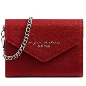 کیف پول دکمه ای زنانه بنددارTAOMICMIC Y8929 Women&#39;s Short Wallet PU Leather