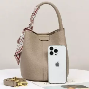کیف دوشی زنانه چرمی با ظرفیت بزرگ Viney women&#39;s bag versatile leather portable bucket bag 4368