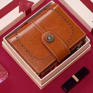 کیف پول زنانه چرمی تاشو IOS/Aiguoshi Cowhide women&#39;s folding wallet 2045