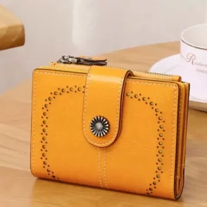کیف پول زنانه چرمی تاشو IOS/Aiguoshi Cowhide women&#39;s folding wallet 2045