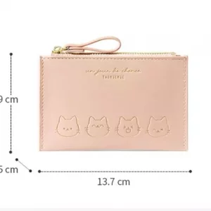 کیف پول کوچک زیپی طرح گربه دخترانه TAOMICMIC Y8960 Cartoon Mini Purse Zipper Ladies Card Bag