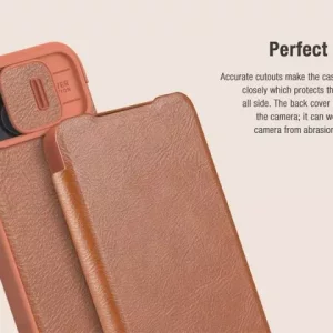 کیف کلاسوری آیفون 15 نیلکین Nillkin Apple iPhone 15 Qin Pro leather case
