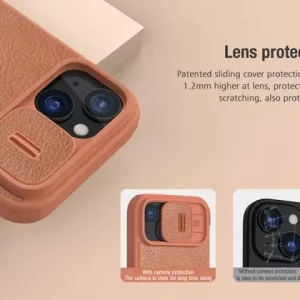 کیف کلاسوری آیفون 15 نیلکین Nillkin Apple iPhone 15 Qin Pro leather case