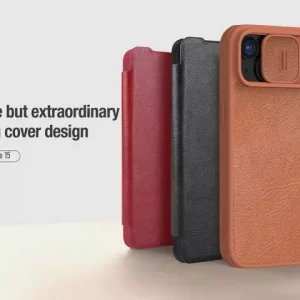 کیف کلاسوری آیفون 15 نیلکین Nillkin Apple iPhone 15 Qin Pro leather case