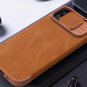 کیف کلاسوری آیفون 15 نیلکین Nillkin Apple iPhone 15 Qin Pro leather case