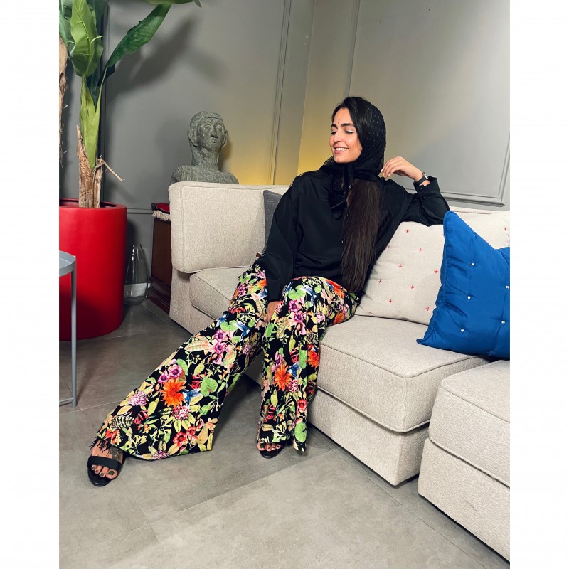 شلوار اکیو گل رنگی