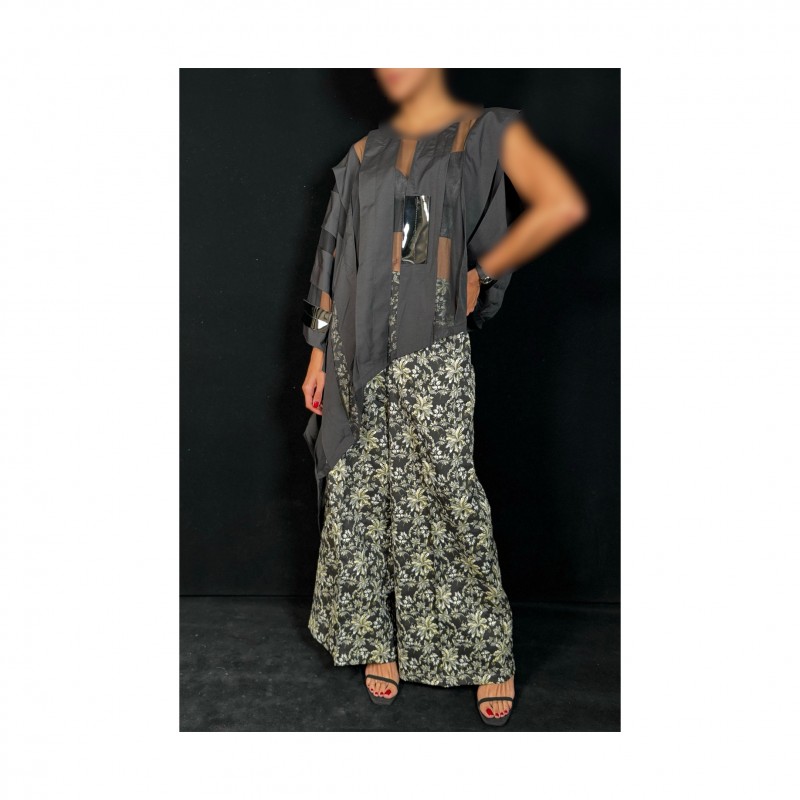 شلوار اکیو گل زیتونی