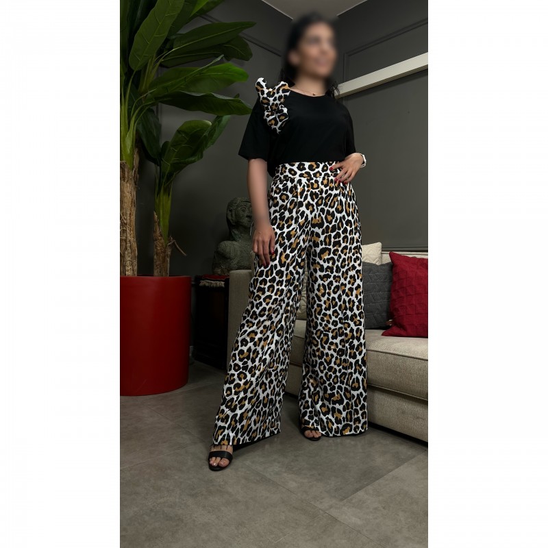 شلوار اکیو پلنگی قهوه ای