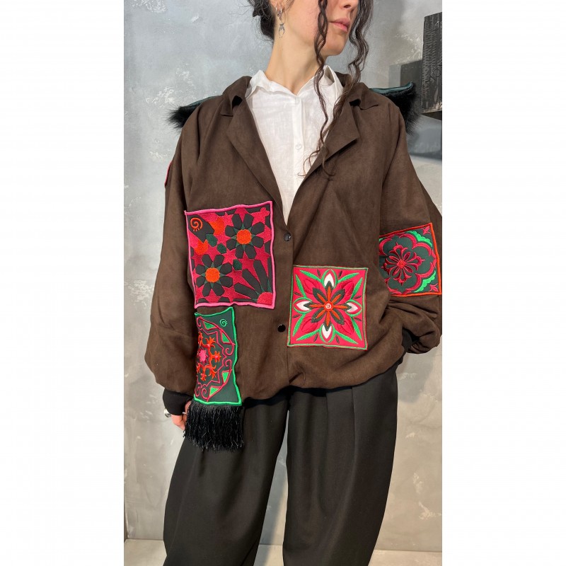 کاپشن فرشی قهوه ای تيره