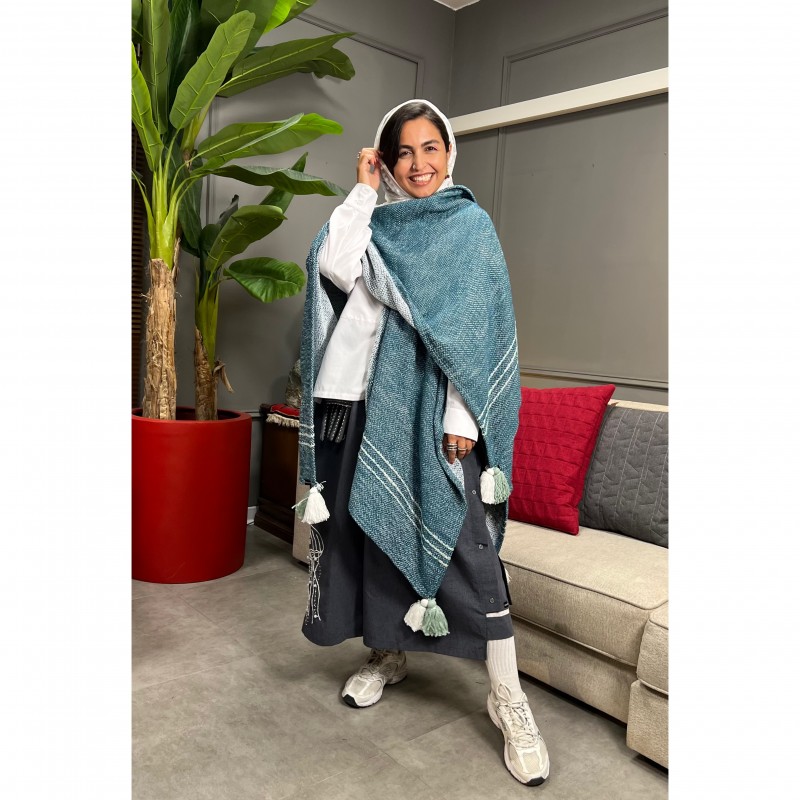 پانچو آبی unisex