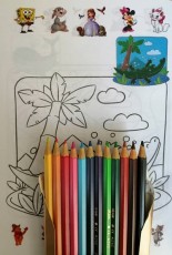 دفتر نقاشی و سرگرمی(همراه با مداد رنگی 12 رنگ)(دخترانه)