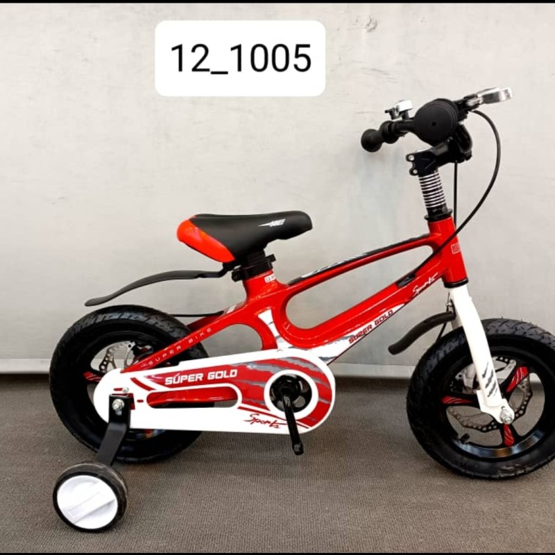 دوچرخه 12 منیزیمی فوق سبک لاکچری گلد کایان بایک همراه با لوازم ایمنی