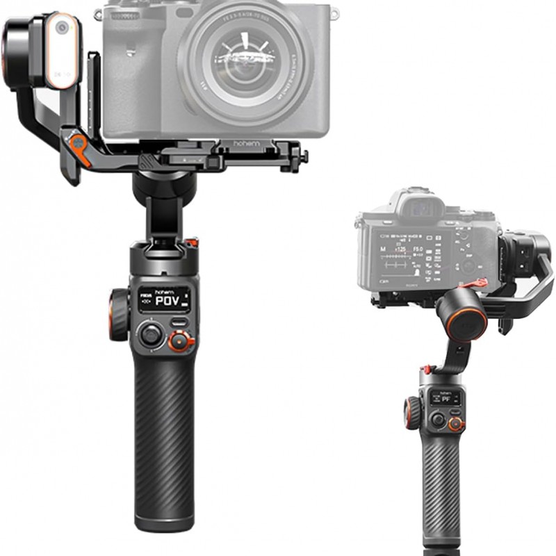 گیمبال و لرزشگیر تثبیت کننده دوربین سه محوره کیت hohem iSteady MT2 تثبیت کننده گیمبال برای تلفن هوشمند 1.2 کیلوگرمی/2.64 پوندی بار پشتیبانی از اتصال BT با سنسور دید AI و ماژول نور پر شده سازگار با دوربین تلفن